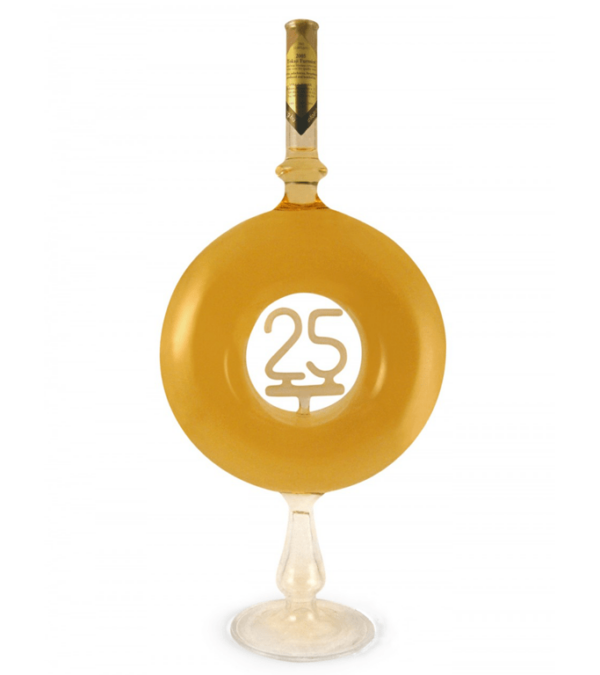 25, Házassági Évforduló Ajándék - Kerek Évszámos Díszüveges Bor 0,5 L