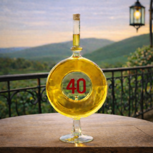 40 Házassági évforduló ajándék - Kerek Évszámos Díszüveges Bor 0,5 L