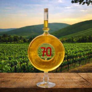 70 Születésnapra Kerek Évszámos Díszüveges Bor 0,5 L