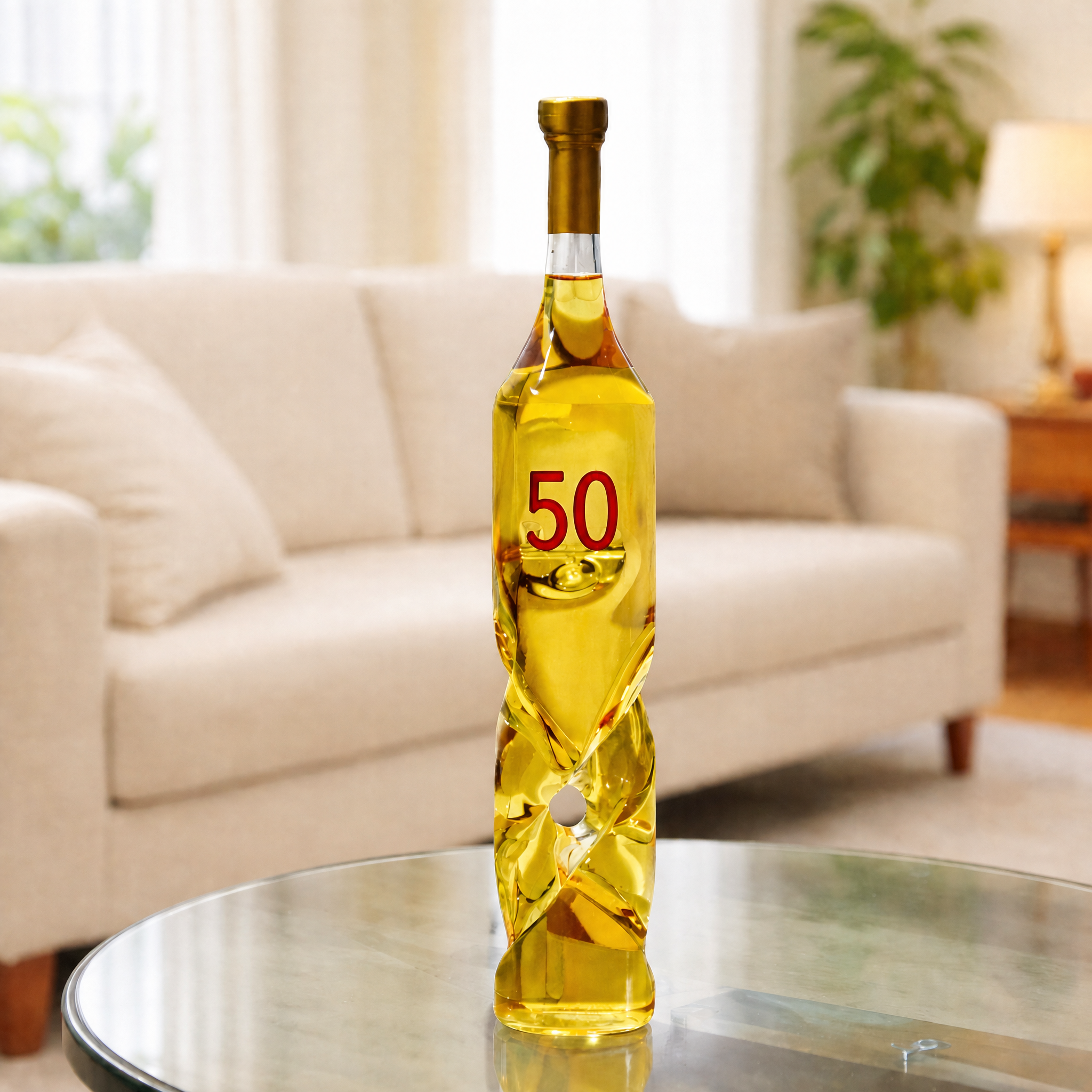 50 Éves Szülinapra Ajándék - Csavart Díszüveg 0,75 L
