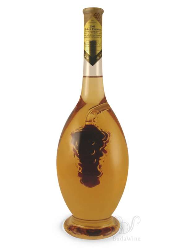 Húzott nyakú "Suzy" formájú palack, belsejében szőlőfürttel, 0,5 liter