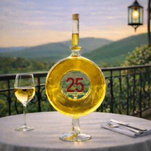 25 Házassági Évforduló Ajándék - Kerek Évszámos Díszüveges Bor 0,5 L