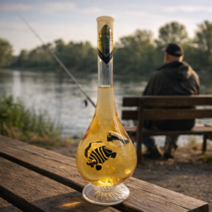 Húzott nyakú talpas csepp formájú palack, hallal   0,5 liter