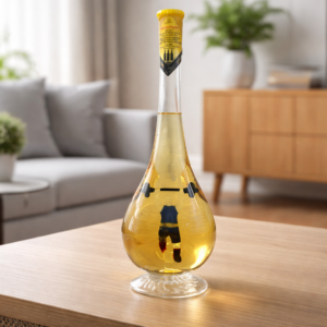 Húzott nyakú talpas csepp formájú palack, súlyemelő  0,5 liter