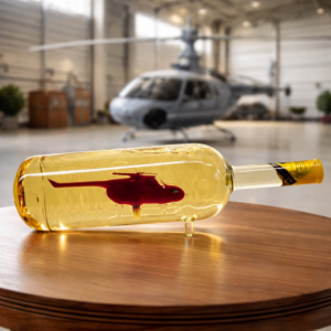 Hengeres fektethető palack, helikopter  0,5 liter