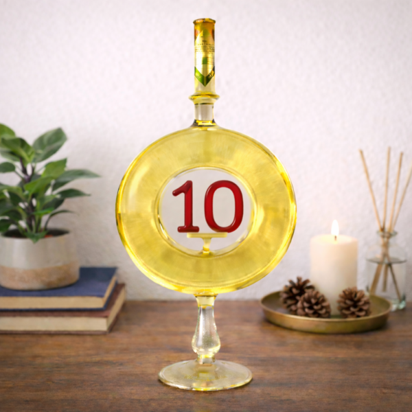 10 Házassági Évforduló Ajándék - Kerek Évszámos Díszüveges Bor 0,5 L