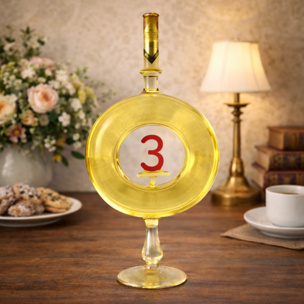 3 Házassági Évforduló Ajándék - Kerek Évszámos Díszüveges Bor 0,5 L