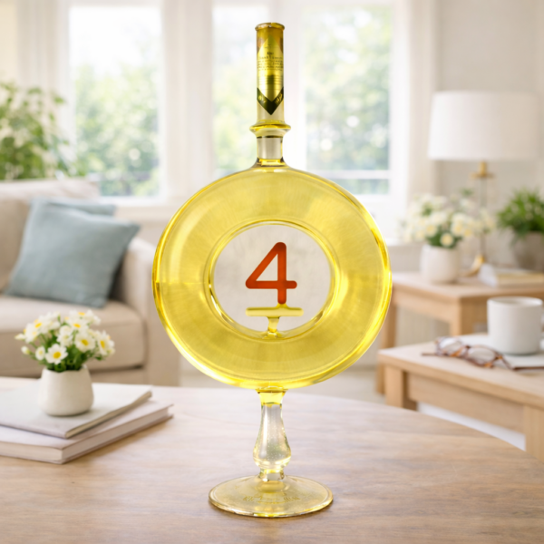 4 Házassági Évforduló Ajándék - Kerek Évszámos Díszüveges Bor 0,5 L
