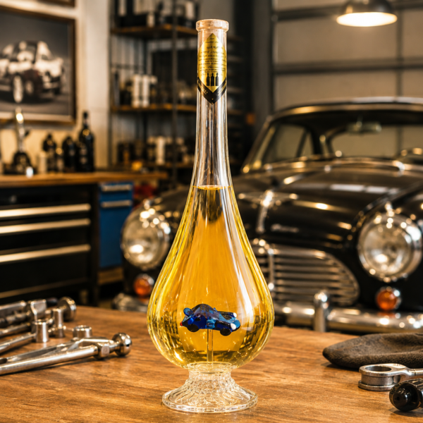 Húzott nyakú csepp formájú palack, Porsche autó 0,5 liter